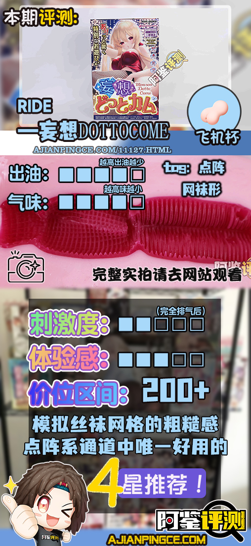 Ride-Japan——“妄想DottoCome”评测!独特的网格袜主题,尖锐小点组成的小摩擦感