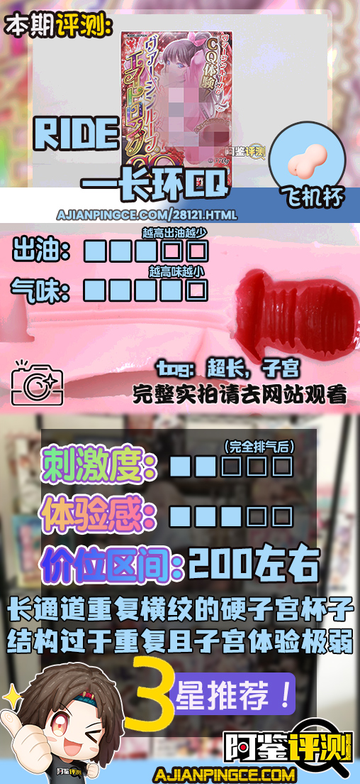 RIDE——“长环CQ”评测!RJ经典的圆筒横纹+硬化子宫,组合起来的体验居然这么无聊....