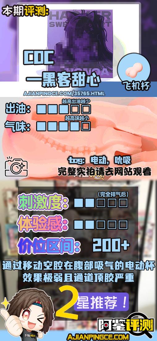 COC——”黑客甜心”评测!贯通同时还有”局部吮吸“?国产电动杯特有的奇怪优化方向